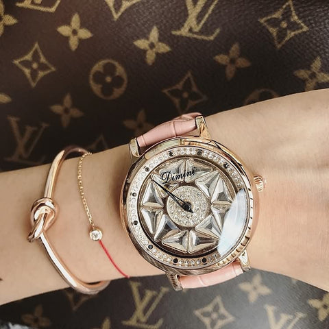 Leather Strap Unique Rhinestone Waterproof Watches Quartz