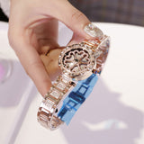 Diamond Rotating Top Brand Luxury Quartz Wrist Watches