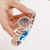 Diamond Rotating Top Brand Luxury Quartz Wrist Watches