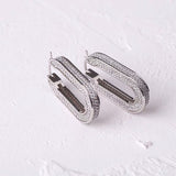 Dubai Gold 585 Silver Hoop Earrings Glittering AAAA+ Zircon