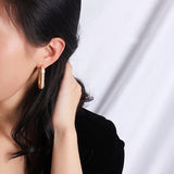 Dubai Gold 585 Silver Hoop Earrings Glittering AAAA+ Zircon