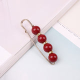 Vintage Gold Brooch Pins Double Head Simulation Pearl Large Big Brooches