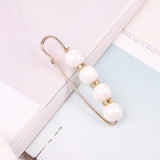Vintage Gold Brooch Pins Double Head Simulation Pearl Large Big Brooches