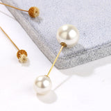 Vintage Gold Brooch Pins Double Head Simulation Pearl Large Big Brooches