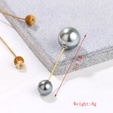 Vintage Gold Brooch Pins Double Head Simulation Pearl Large Big Brooches