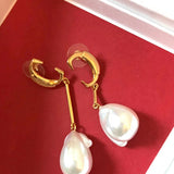 Natural Freshwater Cultured Pearl Dangle Luxury Gold Jewelry Fancy AB Design Tassel Earrings