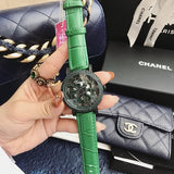 Leather Strap Rotating Flower Face Watches