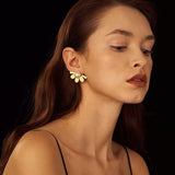 Luxury Brand Summer Individual Half Flower Stud Earrings