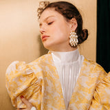 Korean Earrings Punk Gold Color Pearl Tassel Drop Earrings