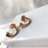 Modern Rear-mounted Pearl Dangle Earrings Cuff Ring Jewelry Set