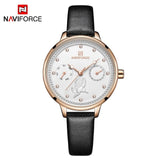 Leather Date Week Casual Waterproof Wristwatch