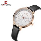 Leather Date Week Casual Waterproof Wristwatch