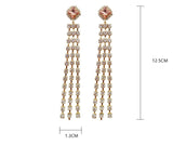 Crystal Women Long Style Tassel Dangle Earrings