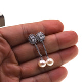 Natural Freshwater Round Pearl  Fashion Earrings