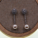 Natural Freshwater Round Pearl  Fashion Earrings