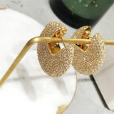 Iconic Jewelry Crystal Full Zircon For Women Modern Round Circle Fancy Dangle Earrings