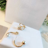 Round Freshwater Pearl Gold Color Dangle Tassel Earrings