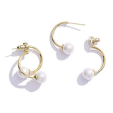 Round Freshwater Pearl Gold Color Dangle Tassel Earrings
