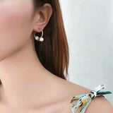 Round Freshwater Pearl Gold Color Dangle Tassel Earrings