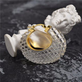 Crystal White Acrylic Gold Crystal Hoop Earrings