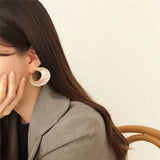 Crystal White Acrylic Gold Crystal Hoop Earrings