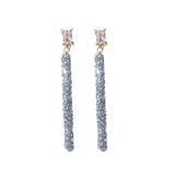 Crystal Classic Geometric Long Dangle Korean Simple Earrings