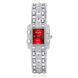 Luxury Silver Bracelet Rectangle Dial Quartz Wristwatches