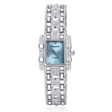 Luxury Silver Bracelet Rectangle Dial Quartz Wristwatches