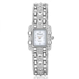 Luxury Silver Bracelet Rectangle Dial Quartz Wristwatches