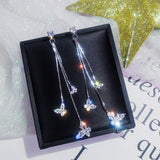 Long Pendant Alloy Trendy Butterfly Super Fairy Tassel Dangle Earrings