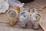 Rhinestone Crystal Quartz Watches Lady Leopard Dress Wristwatches