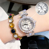 Rhinestone Crystal Quartz Dress Wristwatch