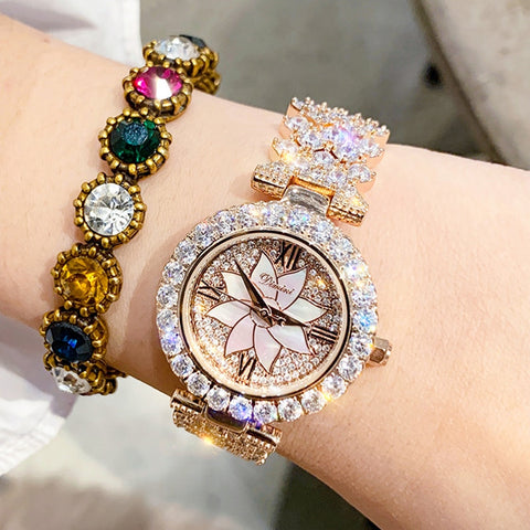 Rhinestone Crystal Quartz Dress Wristwatch