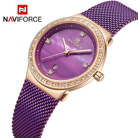 NAVIFORCE Casual Waterproof Mesh belt quartz Watch