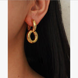 Paris Designer Modern Geometric Jewelry Stand Out Quality Gold Tassel Earrings