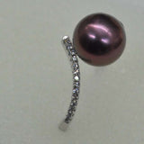 Trendy Star Anniversary Anillos 9-10mm Genuine Pearl Ring Shiny