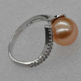 Trendy Star Anniversary Anillos 9-10mm Genuine Pearl Ring Shiny