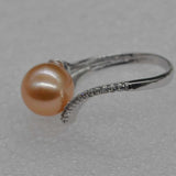 Trendy Star Anniversary Anillos 9-10mm Genuine Pearl Ring Shiny