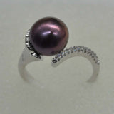 Trendy Star Anniversary Anillos 9-10mm Genuine Pearl Ring Shiny