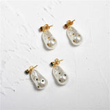 Spring Jewelry Gold Color Dangle Baroque Pearl Tassel Earrings