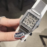 Stainless Steel Mesh Designer Square Watch Quartz