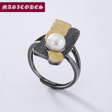 Vintage Adjustable LOVE Toe Mosaic Pearl Irregular Wedding Custom Ring