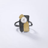 Vintage Adjustable LOVE Toe Mosaic Pearl Irregular Wedding Custom Ring