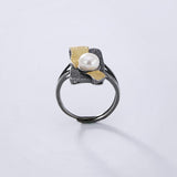Vintage Adjustable LOVE Toe Mosaic Pearl Irregular Wedding Custom Ring