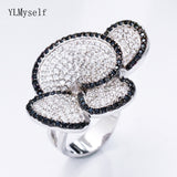 black white crystal trendy jewellery luxury jewelry ring