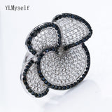 black white crystal trendy jewellery luxury jewelry ring