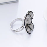 black white crystal trendy jewellery luxury jewelry ring