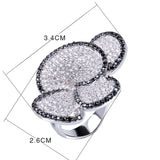 black white crystal trendy jewellery luxury jewelry ring