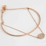 Crystal rose gold tennis ball bracelet Two-in-one double layers