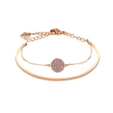 Crystal rose gold tennis ball bracelet Two-in-one double layers